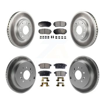 Front Rear Coated Disc Brake Rotor & Ceramic Pad Kit For Mazda CX-7 Ford Edge Lincoln MKX KGT-101059