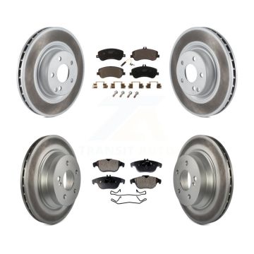 Front Rear Coated Disc Brake Rotors And Ceramic Pads Kit For Mercedes-Benz GLK350 GLK250 KGT-101063