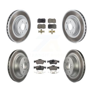 Front Rear Coated Disc Brake Rotor & Ceramic Pad Kit For Mercedes-Benz CLS550 CLS500 E550 KGT-101064
