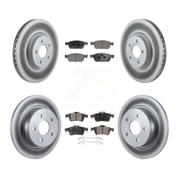Front Rear Coated Disc Brake Rotors And Ceramic Pads Kit For Ford Escape Transit Connect KGT-101066