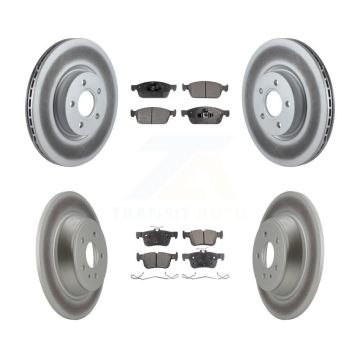 Front Rear Coated Disc Brake Rotors And Ceramic Pads Kit For Ford Escape Lincoln MKC KGT-101067
