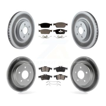 Front Rear Coated Brake Rotor Ceramic Pad Kit For Ford Focus ST With 320mm Diameter KGT-101068