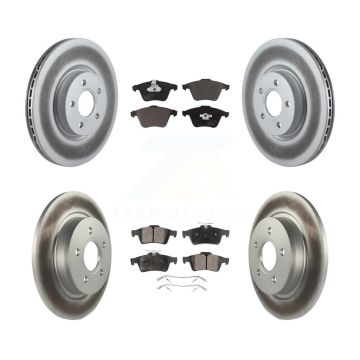 Front Rear Coated Disc Brake Rotors And Ceramic Pads Kit For Volvo S40 V50 C70 KGT-101069
