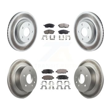 Front Rear Coated Disc Brake Rotors And Ceramic Pads Kit For Nissan Altima KGT-101070