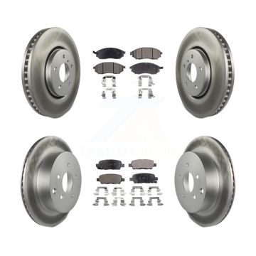 Front Rear Coated Disc Brake Rotors And Ceramic Pads Kit For INFINITI FX35 FX37 FX45 KGT-101072