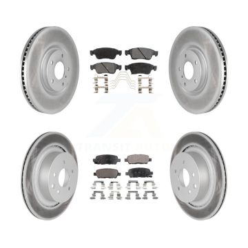 Front Rear Coated Disc Brake Rotors And Ceramic Pads Kit For INFINITI G35 Q60 KGT-101073