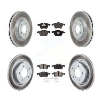 Front Rear Coated Disc Brake Rotors And Ceramic Pads Kit For Mazda 3 KGT-101074