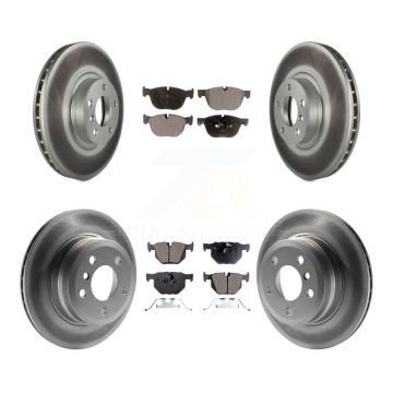 Front Rear Coated Disc Brake Rotors And Ceramic Pads Kit For BMW X5 X6 KGT-101078