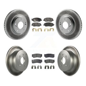 Front Rear Coated Disc Brake Rotors And Ceramic Pads Kit For 2007-2009 Hyundai Santa Fe KGT-101081