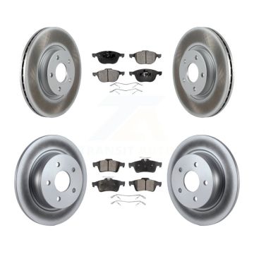 Front Rear Coated Disc Brake Rotors And Ceramic Pads Kit For Ford Escape C-Max KGT-101083