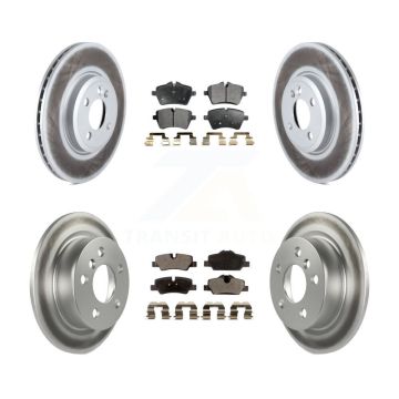 Front Rear Coated Disc Brake Rotors And Ceramic Pads Kit For 2015 Mini Cooper 2.0L/1.5L KGT-101087
