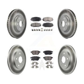 Front Rear Coated Disc Brake Rotors And Ceramic Pads Kit For Toyota Matrix KGT-101093