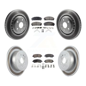 Front Rear Coated Disc Brake Rotors And Ceramic Pads Kit For 2008-2013 Toyota Highlander KGT-101098