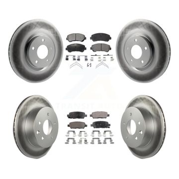 Front Rear Coated Disc Brake Rotor And Ceramic Pad Kit For 2014-2017 Nissan Juke Nismo RS KGT-101105