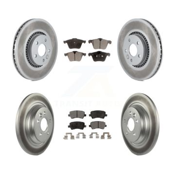 Front Rear Coated Disc Brake Rotors & Ceramic Pad Kit For Volvo S60 V60 Cross Country V70 KGT-101106