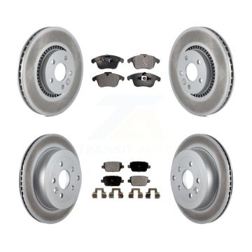 Front Rear Coated Disc Brake Rotors And Ceramic Pads Kit For 2008-2011 Land Rover LR2 KGT-101107