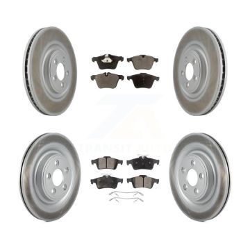 Front Rear Coated Disc Brake Rotors And Ceramic Pads Kit For Jaguar XF XJ XKR XK KGT-101109