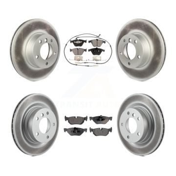 Front Rear Coated Disc Brake Rotors And Ceramic Pads Kit For BMW 328i KGT-101118