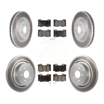 Front Rear Coated Brake Rotors Ceramic Pad Kit For INFINITI FX50 With Dual Piston Caliper KGT-101123