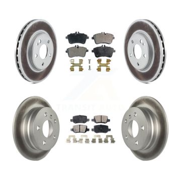 Front Rear Coated Disc Brake Rotors And Ceramic Pads Kit For 2006-2011 Mercedes-Benz B200 KGT-101126