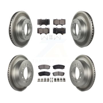 Front Rear Coated Disc Brake Rotors And Ceramic Pads Kit For 2010-2014 Toyota FJ Cruiser KGT-101128