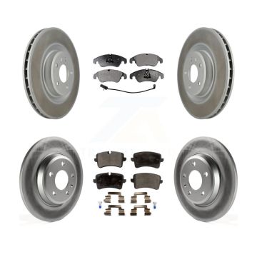 Front Rear Coated Brake Rotor Ceramic Pad Kit For Audi A6 With 345mm Diameter KGT-101131