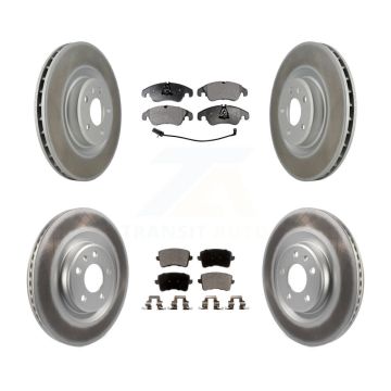 Front Rear Coated Disc Brake Rotors And Ceramic Pads Kit For Audi Q5 S4 S5 KGT-101132