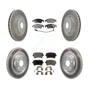 Front Rear Coated Disc Brake Rotors And Ceramic Pads Kit For Audi A6 Quattro A7 KGT-101133