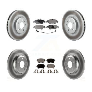 Front Rear Coated Disc Brake Rotors And Ceramic Pads Kit For Audi Q5 A4 Quattro A5 KGT-101135
