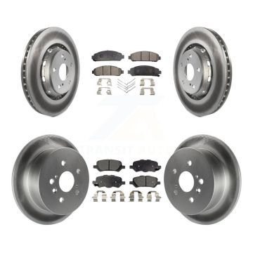 Front Rear Coated Disc Brake Rotors And Ceramic Pads Kit For 2009-2016 Toyota Venza KGT-101143