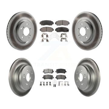 Front Rear Coated Disc Brake Rotors And Ceramic Pads Kit For 2011-2014 Honda Odyssey KGT-101144