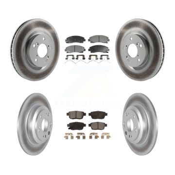 Front Rear Coated Disc Brake Rotors And Ceramic Pads Kit For 2009-2014 Acura TL KGT-101145
