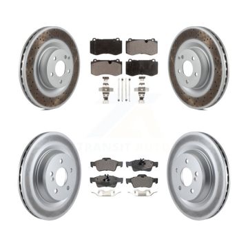 Front Rear Coat Brake Rotors Ceramic Pad Kit For Mercedes-Benz S550 S450 SL550 S350 CL550 KGT-101146