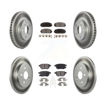 Front Rear Coated Disc Brake Rotors Ceramic Pad Kit For Toyota Prius Lexus CT200h Plug-In KGT-101147