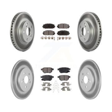 Front Rear Coated Disc Brake Rotors And Ceramic Pads Kit For Lexus CT200h KGT-101148