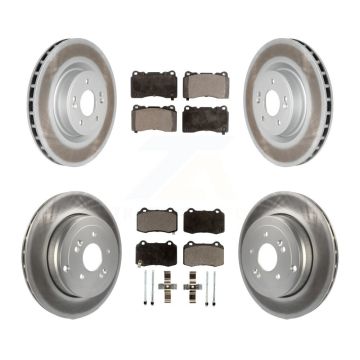 Front Rear Coated Disc Brake Rotors And Ceramic Pads Kit For Hyundai Genesis Coupe KGT-101152