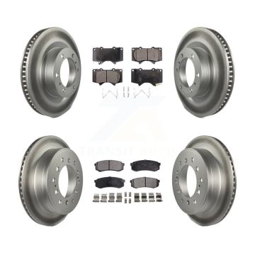 Front Rear Coat Disc Brake Rotor Ceramic Pad Kit For 2010-2023 Toyota 4Runner Lexus GX460 KGT-101156