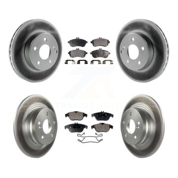 Front Rear Coated Disc Brake Rotors And Ceramic Pads Kit For Mercedes-Benz C250 C230 KGT-101157
