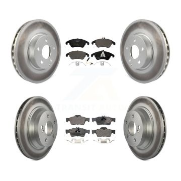 Front Rear Coated Disc Brake Rotors And Ceramic Pads Kit For Mercedes-Benz E350 E400 KGT-101165
