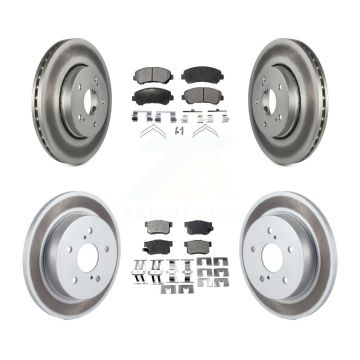 Front Rear Coated Disc Brake Rotors And Ceramic Pads Kit For 2010-2013 Suzuki Kizashi KGT-101169