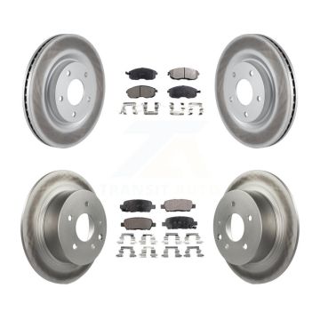 Front Rear Coated Disc Brake Rotors And Ceramic Pads Kit For Nissan Sentra Juke KGT-101172