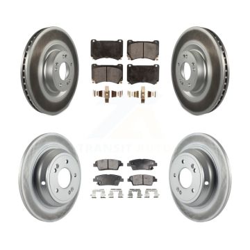 Front Rear Coated Disc Brake Rotor And Ceramic Pad Kit For 2012-2014 Hyundai Genesis 5.0L KGT-101174
