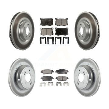 Front Rear Coated Disc Brake Rotors Ceramic Pad Kit For Hyundai Genesis G80 Kia K900 3.8L KGT-101175