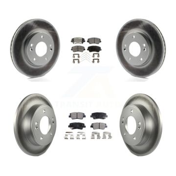 Front Rear Coat Brake Rotors Ceramic Pad Kit For Kia Forte Hyundai Elantra GT Forte5 Koup KGT-101178