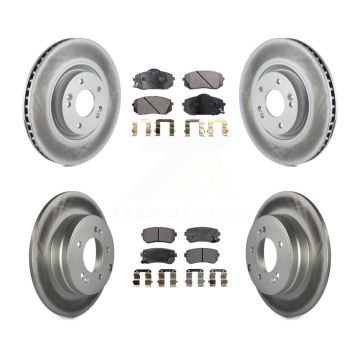 Front Rear Coated Disc Brake Rotors And Ceramic Pads Kit For Hyundai Tucson Kia Cadenza KGT-101182