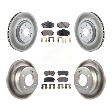 Front Rear Coated Disc Brake Rotors And Ceramic Pads Kit For Hyundai Tucson KGT-101183