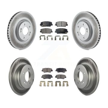 Front Rear Coated Disc Brake Rotors And Ceramic Pads Kit For Kia Optima 2.0L KGT-101185