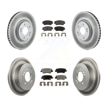 Front Rear Coated Brake Rotors Ceramic Pad Kit For Kia Sportage With Manual Parking KGT-101189