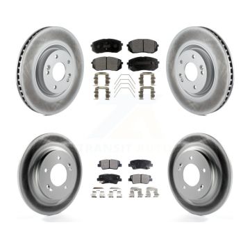 Front Rear Coated Disc Brake Rotor And Ceramic Pad Kit For 2016 Hyundai Sonata GAS engine KGT-101190