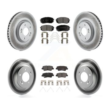 Front Rear Coated Brake Rotors Ceramic Pad Kit For Kia Optima With Electric Parking KGT-101191